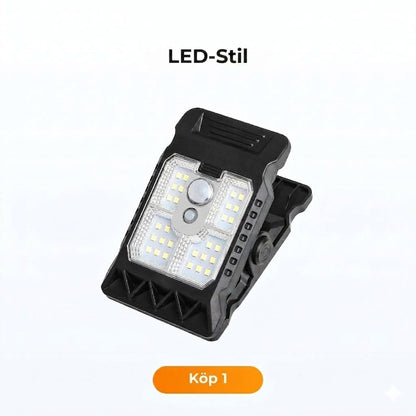 Solcells-klämlampa med rörelsesensor
