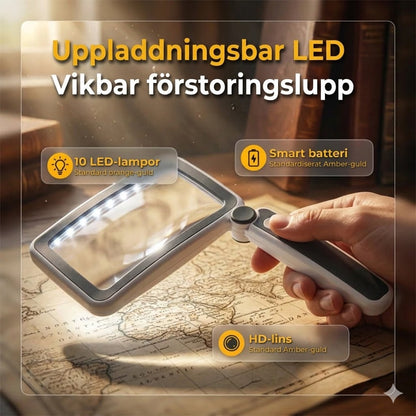 Handförstoringsglas med inbyggd lampa