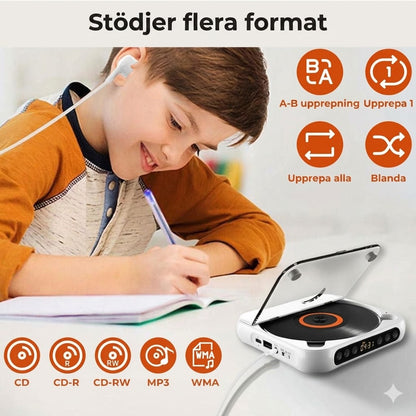 Bärbar cd-spelare med Bluetooth